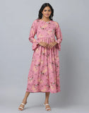 Slim Fit Long Flared bell Sleeve Dress 