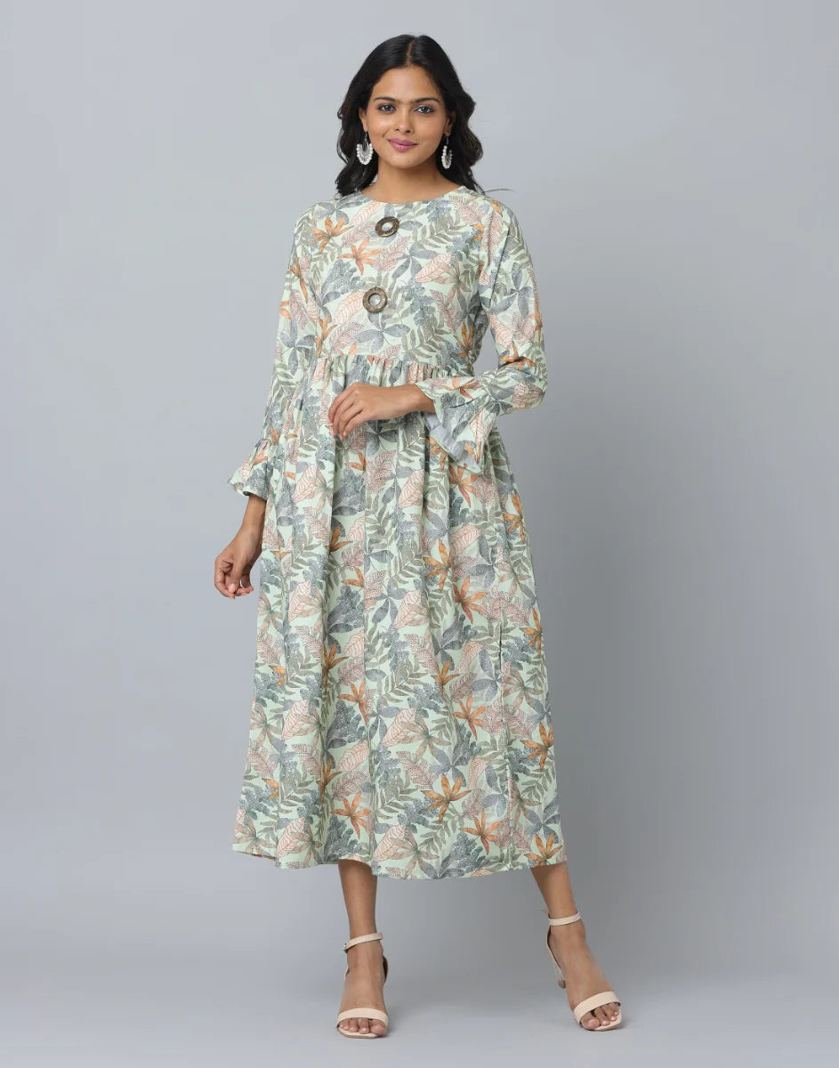 Sky Blue Floral Dress