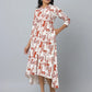 Abstract Print 3/4 Sleeve Dress