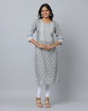 Floral Kurta with 3/4 Sleeves