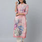 Anavarana Printed Kurta With Mandarin Collar WIth 3/4 Length Sleeve