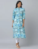 Floral Print 3/4 Sleeve Kurta