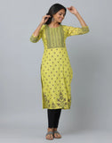 3/4 Sleeve Slim Fit Floral Kurta