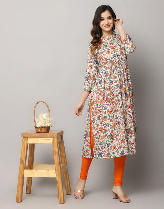 Printed Naira Cut Kurta