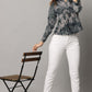 High V Neck Top with Full Sleeves