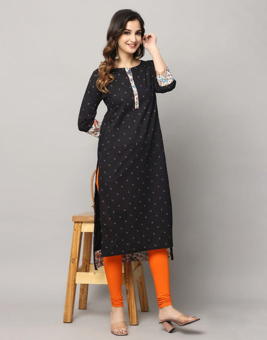 Dot Print Slim Fit Kurta