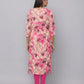 Floral Printed Kurta With 3/4 Sleeve