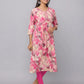 Floral Printed Kurta With 3/4 Sleeve