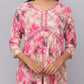 Floral Printed Kurta With 3/4 Sleeve