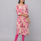 Floral Printed Kurta With 3/4 Sleeve