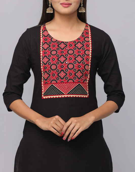 Solid 3/4 Sleeve Kurta