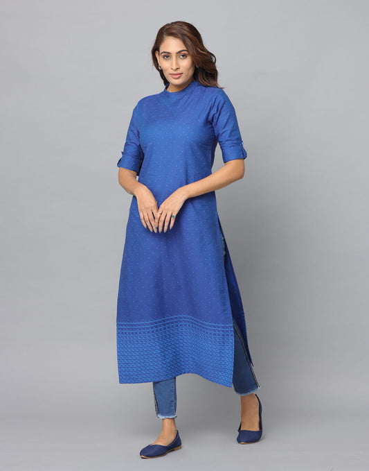 3/4 Sleeve Dotted Print Kurta