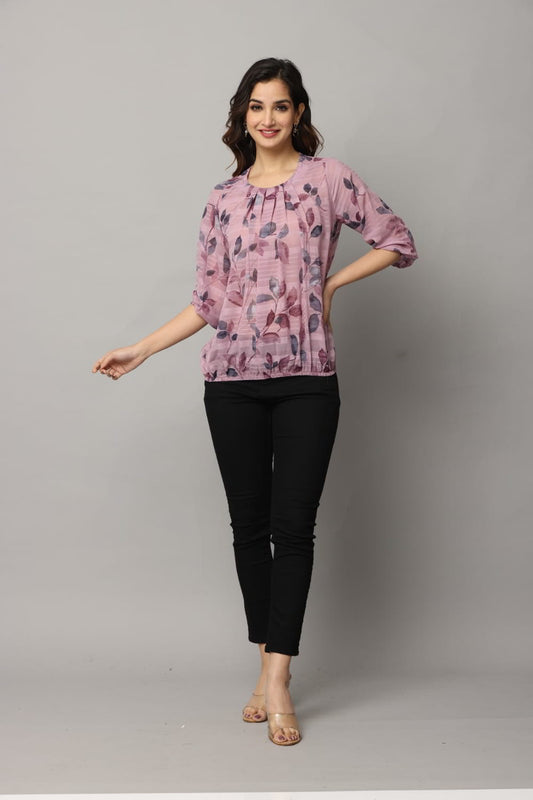 Shiffon Floral Western Top