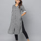 Checks Print Slim Fit 3/4th Sleeve Kurta