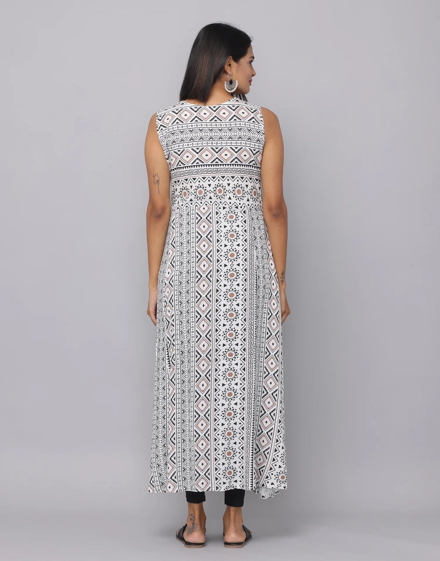 Floral Printed Sleeveless Kurta