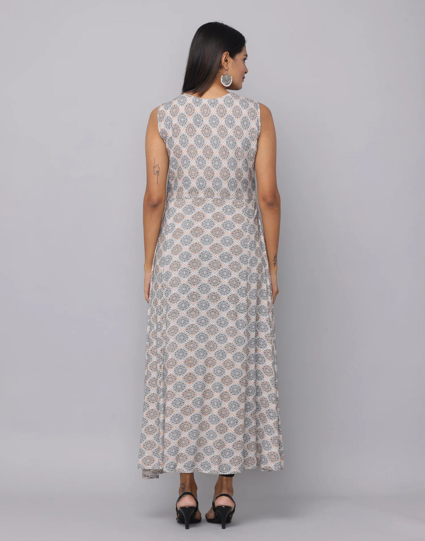 Floral Printed Sleeveless Kurta