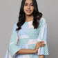 Stripe Printed Kurta With 3/4th Flared Sleeves