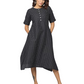 Polka Dot Casual Fit Side Slit Half Sleeve A Line Dress