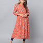 Floral 3/4th Sleeve Kurta