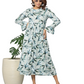 Floral Print Slim Fit Long Sleeve Dress