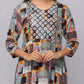 Floral Printed Kurta With 3/4 Sleeve