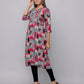 Floral Printed Kurta With 3/4 Sleeve