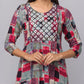 Floral Printed Kurta With 3/4 Sleeve