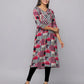 Floral Printed Kurta With 3/4 Sleeve