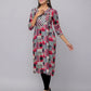 Floral Printed Kurta With 3/4 Sleeve