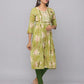 Floral Printed Kurta With 3/4 Sleeve