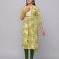 Floral Printed Kurta With 3/4 Sleeve