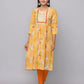 Floral Printed Kurta With 3/4 Sleeve