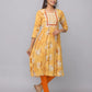 Floral Printed Kurta With 3/4 Sleeve