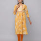 Floral Printed Kurta With 3/4 Sleeve