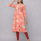 Floral Printed Kurta With 3/4 Sleeve