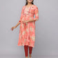 Floral Printed Kurta With 3/4 Sleeve