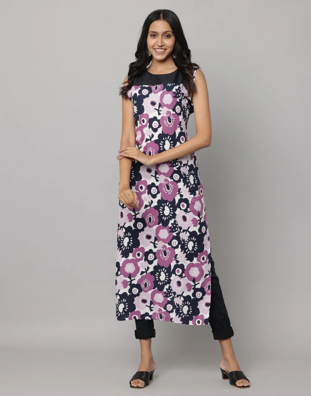 Floral Sleeveless kurta