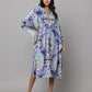 Anavarana Abstract Print U Neck Kaftan With Waist String & Tunnel