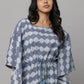 Bagru Print U Neck Kaftan With Waist String & Tunnel