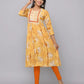 Anavarana's Mustard Floral Embroidered Kurta