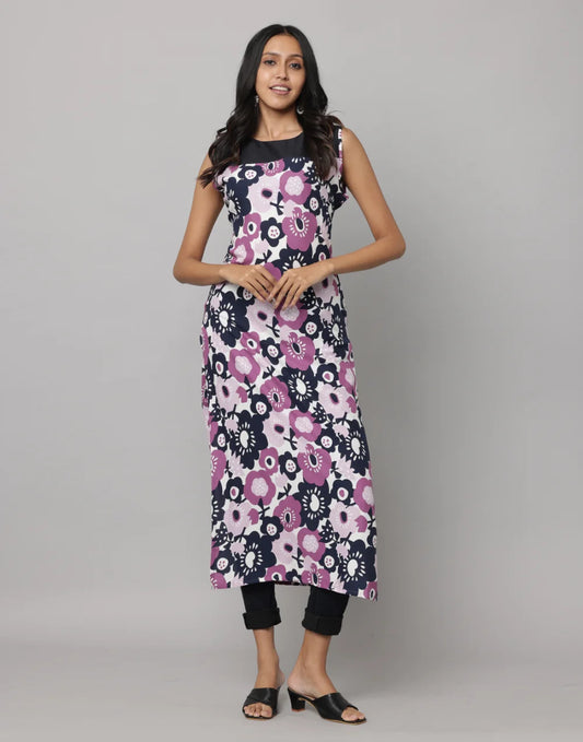 Floral Sleeveless kurta