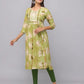 Slim Fit Floral Embroidered Round Neck Kurta