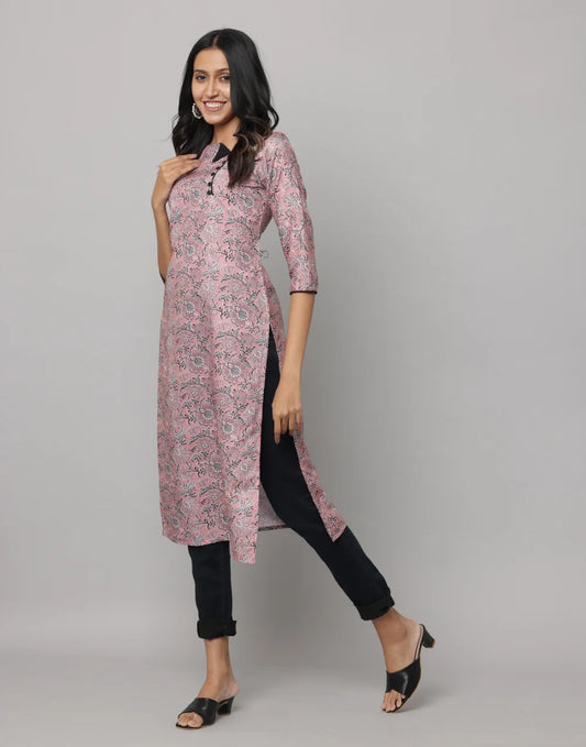 Floral Printed 3/4th Sleeves Kurta