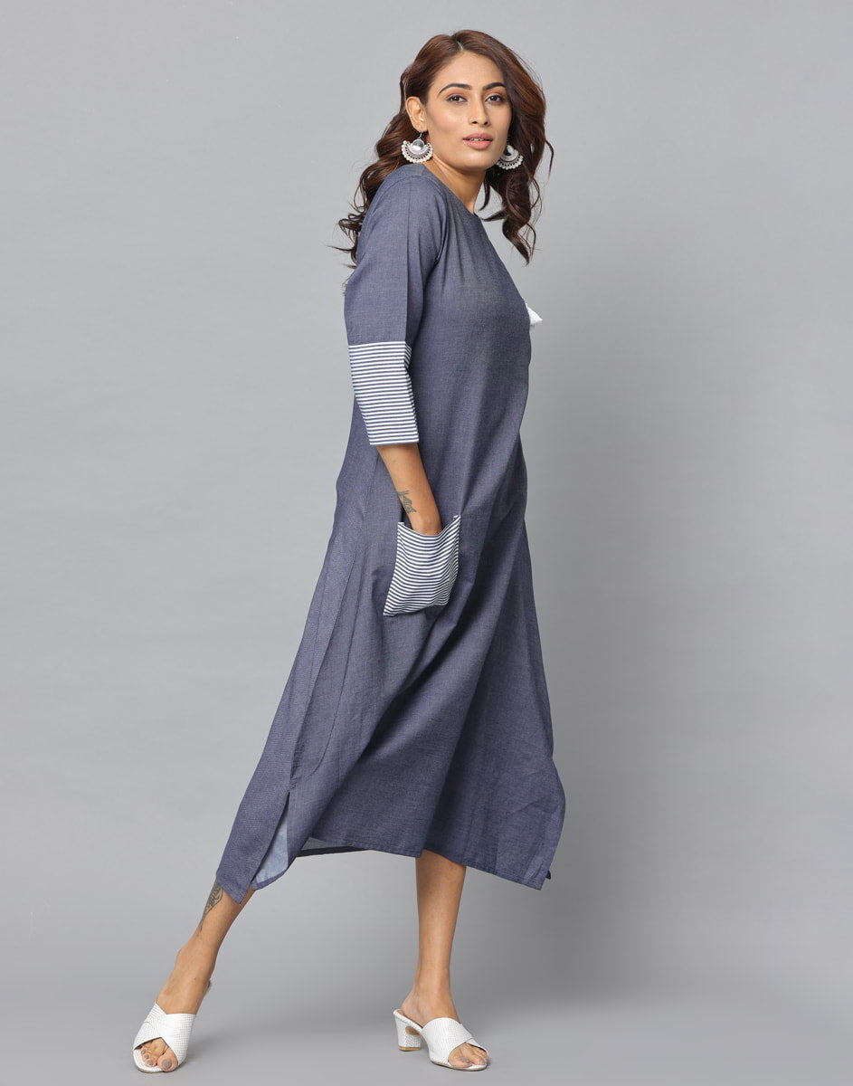 Solid A line kurthi Slim Fit Dress