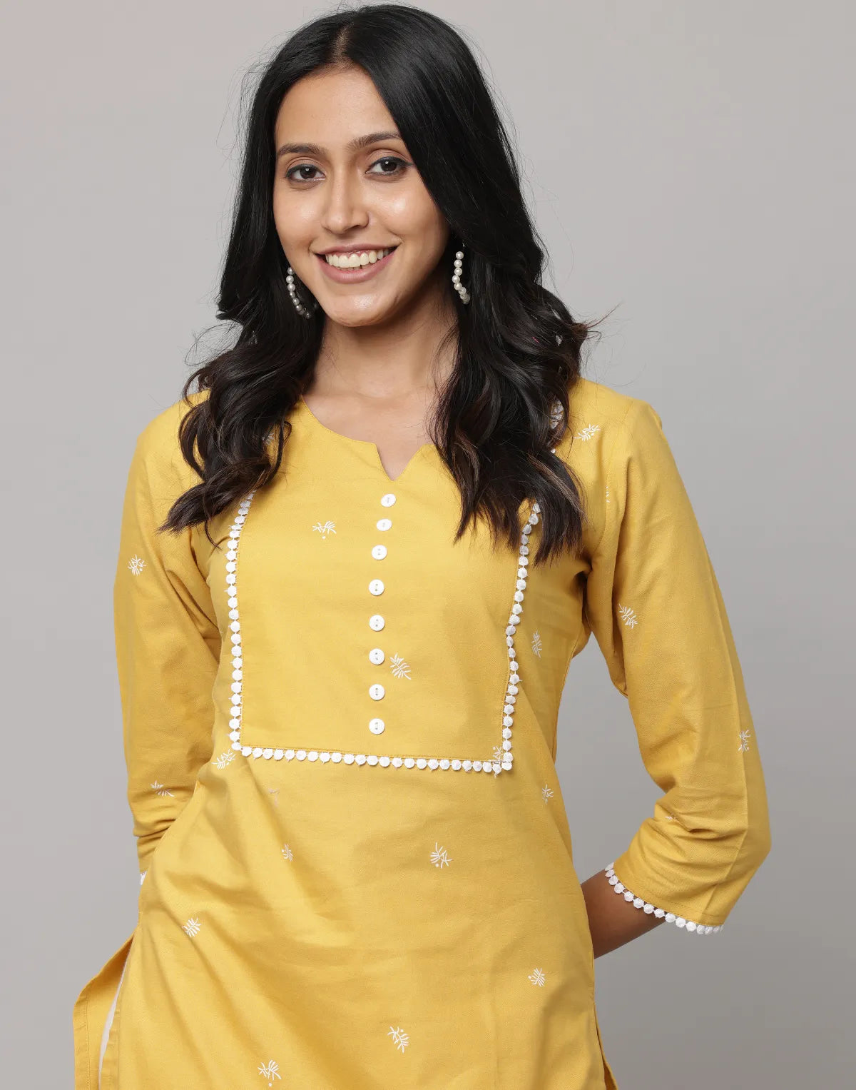 3/4 Sleeves Straight Cut Kurta