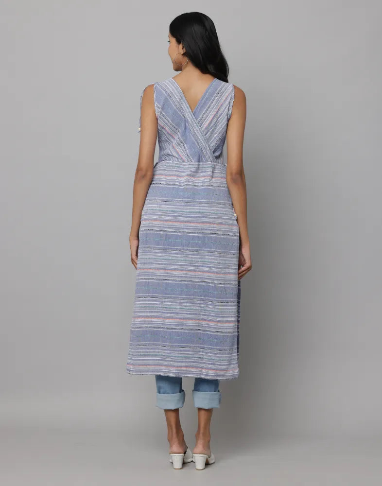 Printed Stripes Sleeveless kurta