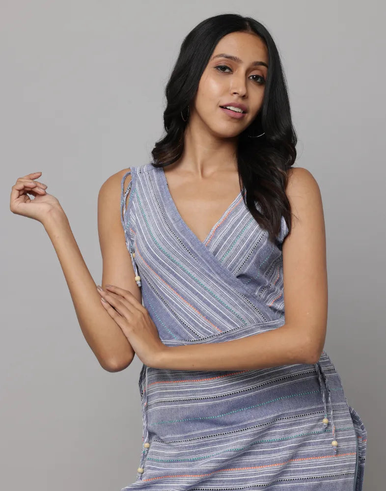 Printed Stripes Sleeveless kurta