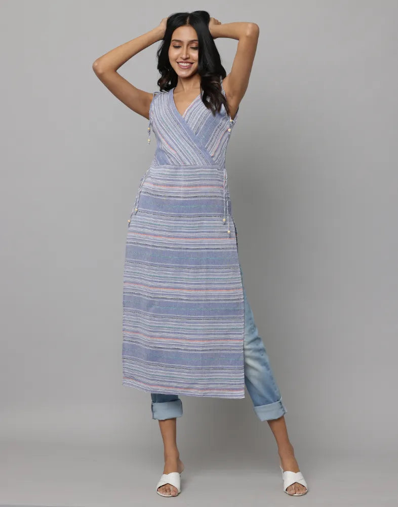 Printed Stripes Sleeveless kurta