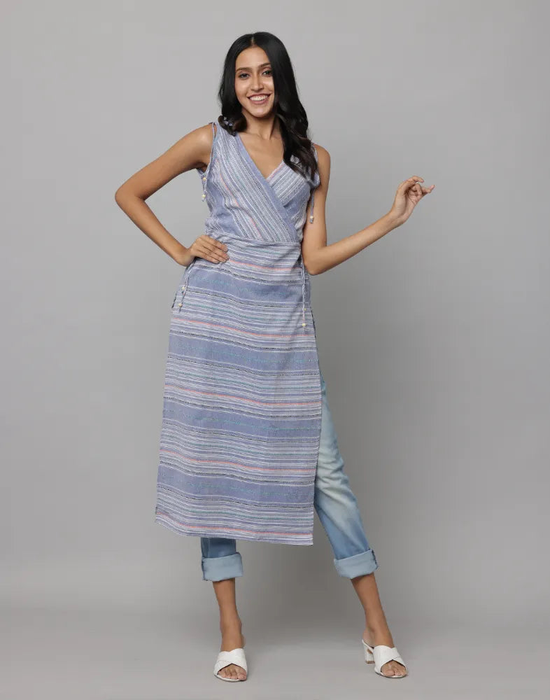 Printed Stripes Sleeveless kurta