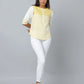 Anavarana Round Neck Elbow Length Sleeve Top with Front Pocket